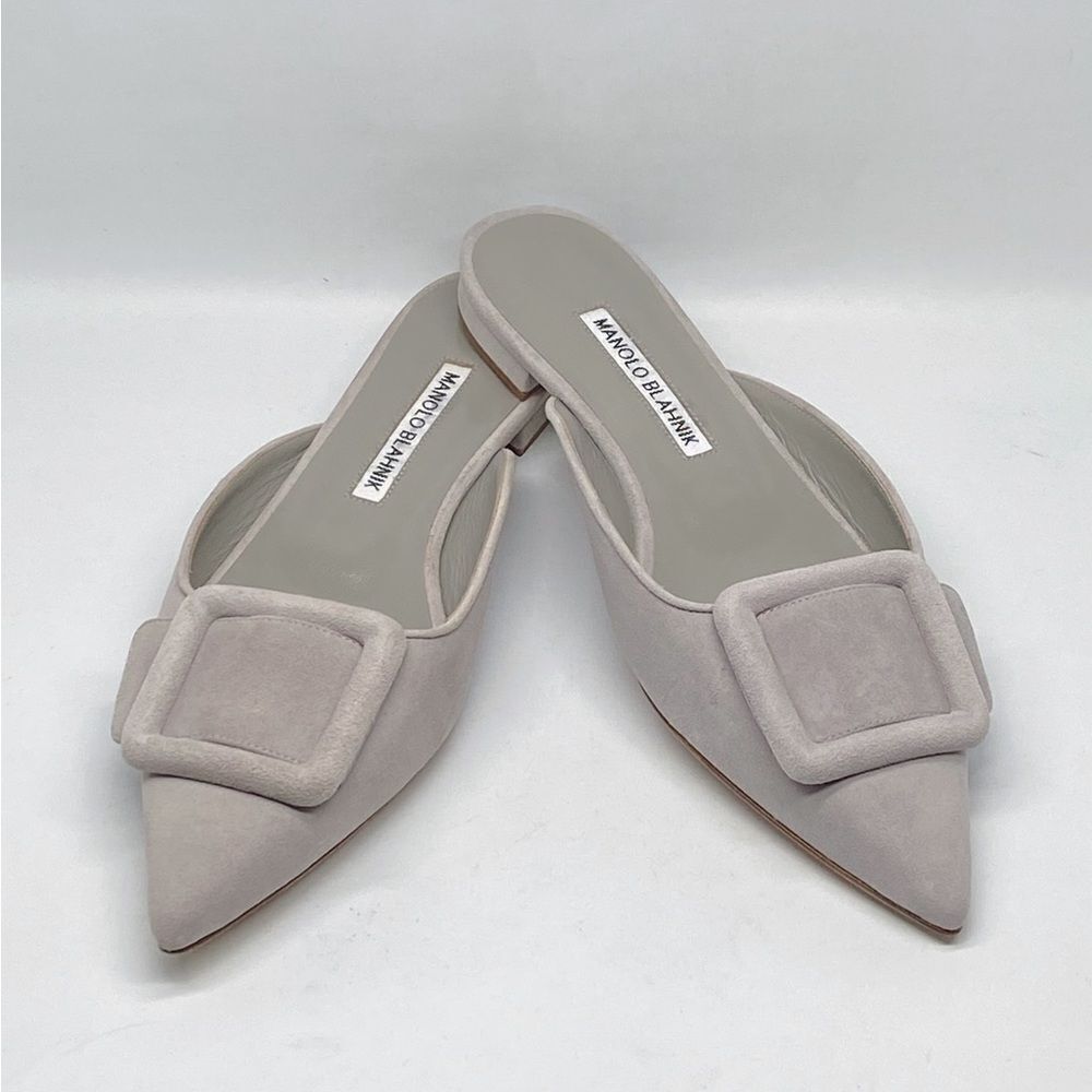 Manolo Blahnik  Maysale Suede Flats size 36
